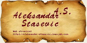 Aleksandar Stašević vizit kartica